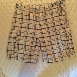 Men’s Size 38 Plaid Black and White Bermuda Shorts